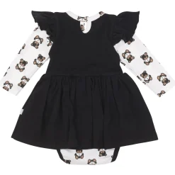 Sukienka z body Black Teddy Bear - Black