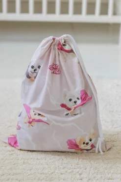 Worek na kapcie do żłobka/ przedszkola- Super Puppy Pink