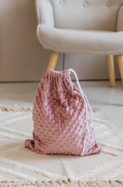 Worek na kapcie do żłobka/ przedszkola - Old Rose minky