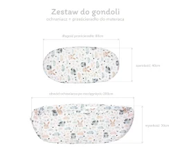 Zestaw do gondoli – bawełniany ochraniacz + prześcieradło Cloudy Bears
