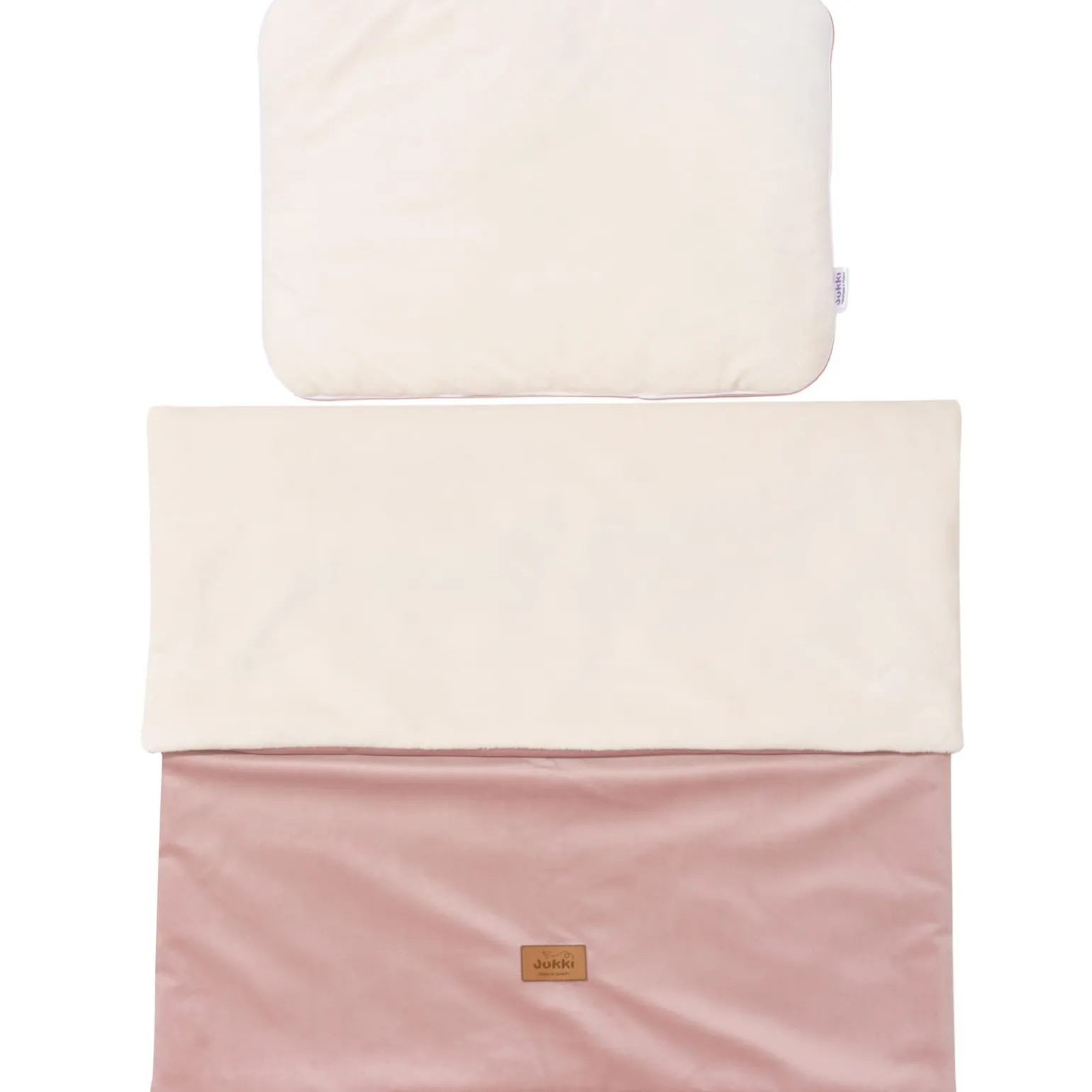 Zestaw do wózka - Plusz ecru i Smokey Pink Soft Velvet
