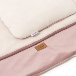 Zestaw do wózka - Plusz ecru i Smokey Pink Soft Velvet