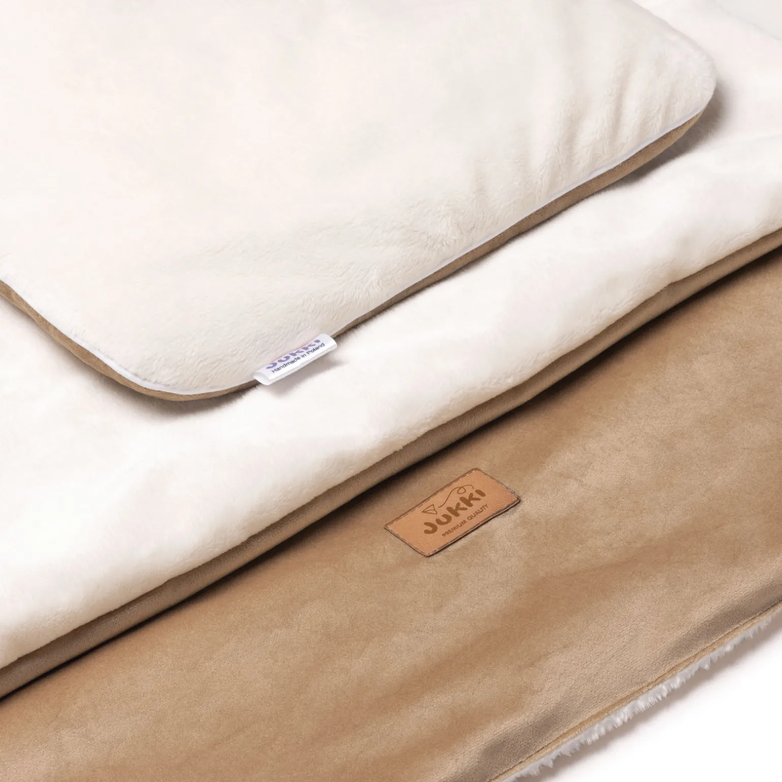 Zestaw do wózka - Plusz ecru i Toffee Soft Velvet