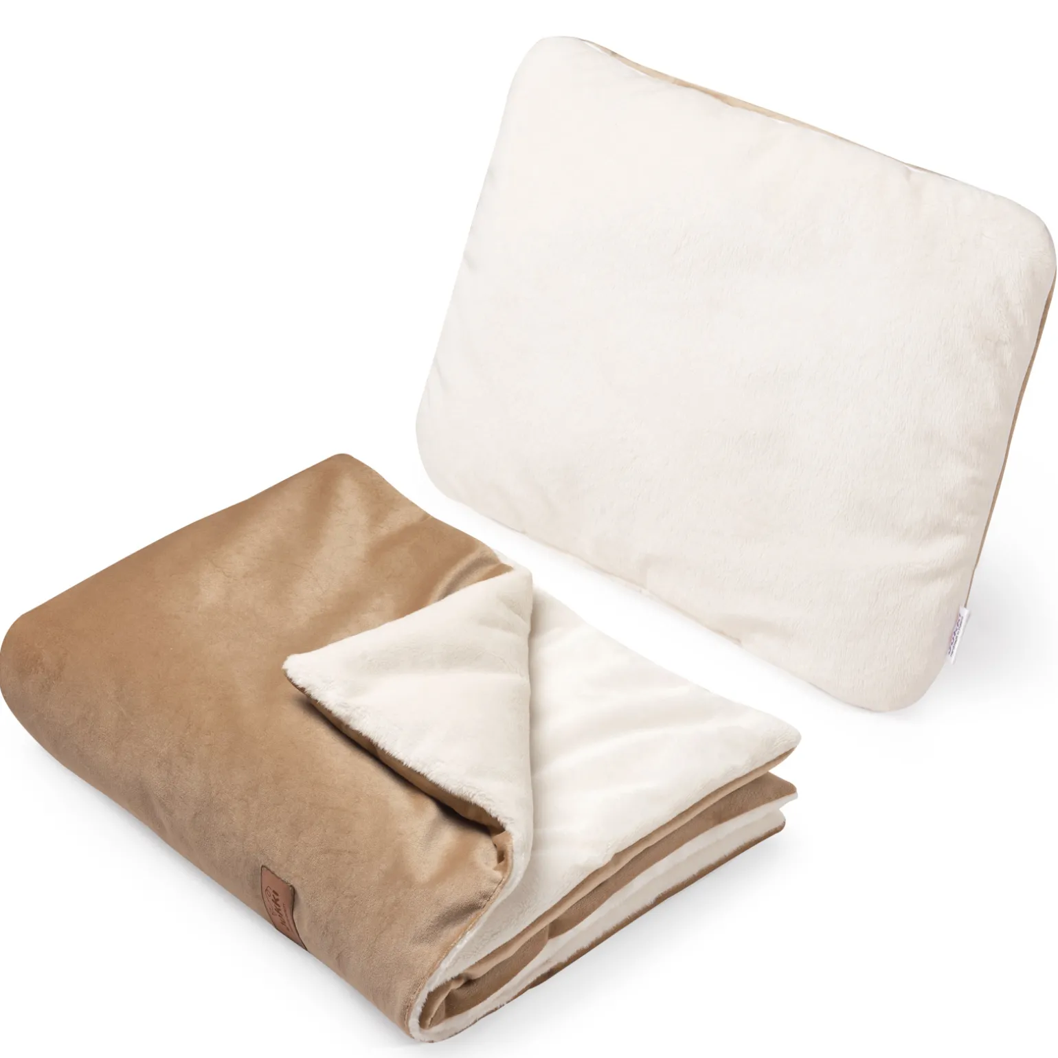 Zestaw do wózka - Plusz ecru i Toffee Soft Velvet