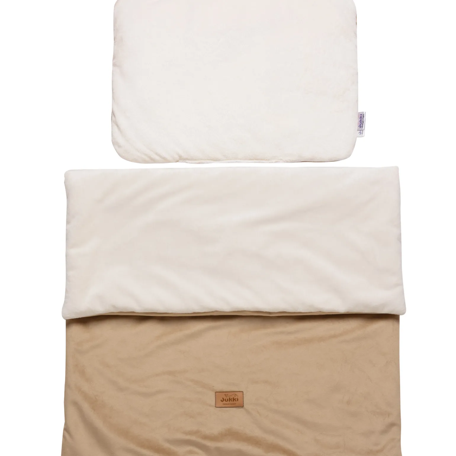 Zestaw do wózka - Plusz ecru i Toffee Soft Velvet