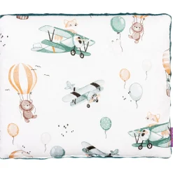 Zestaw 5 elementowy Comfort - Balloon Travel i szmaragdowe Minky