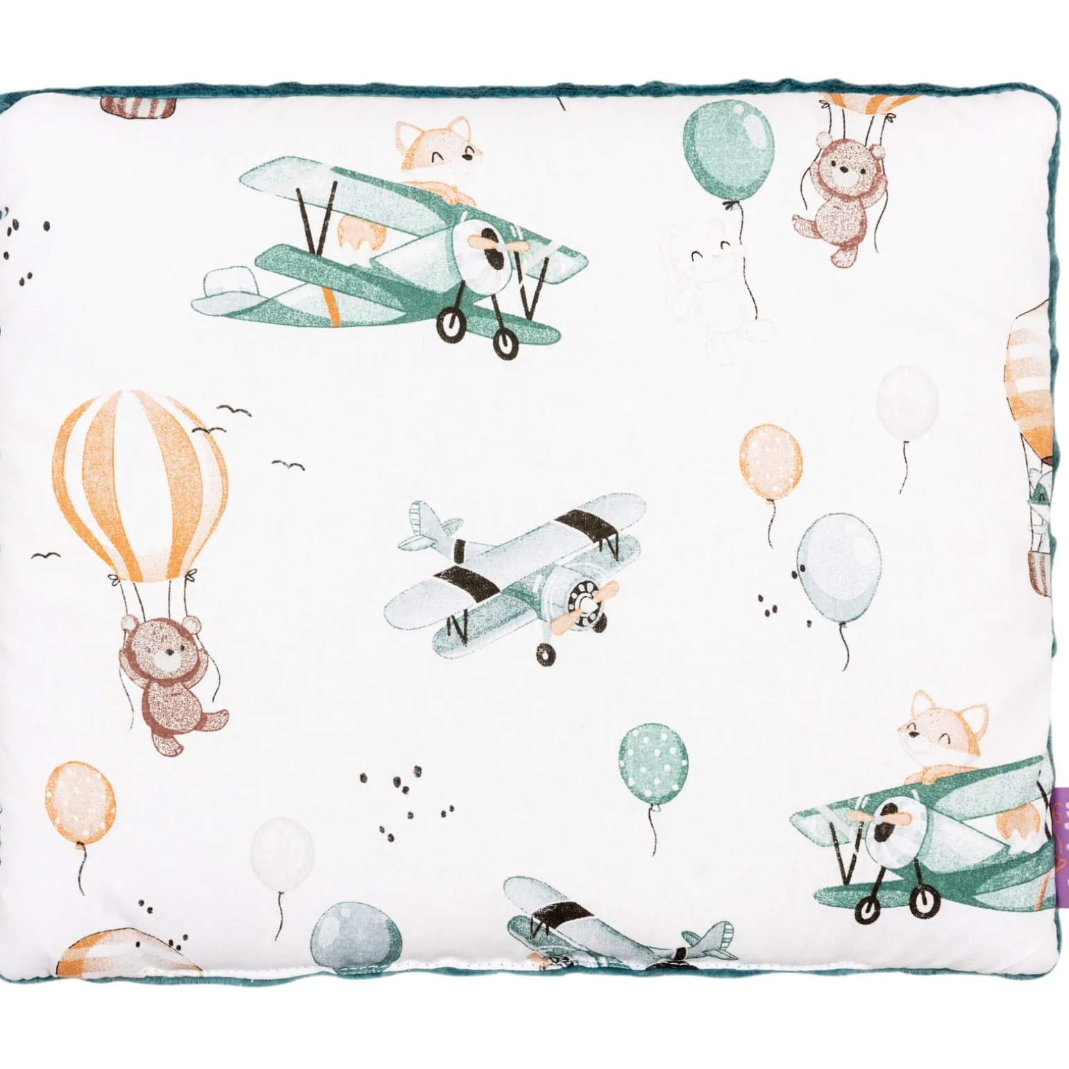 Zestaw 5 elementowy Comfort - Balloon Travel i szmaragdowe Minky