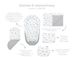 Zestaw 5 elementowy Comfort - Balloon Travel (bawełniany)