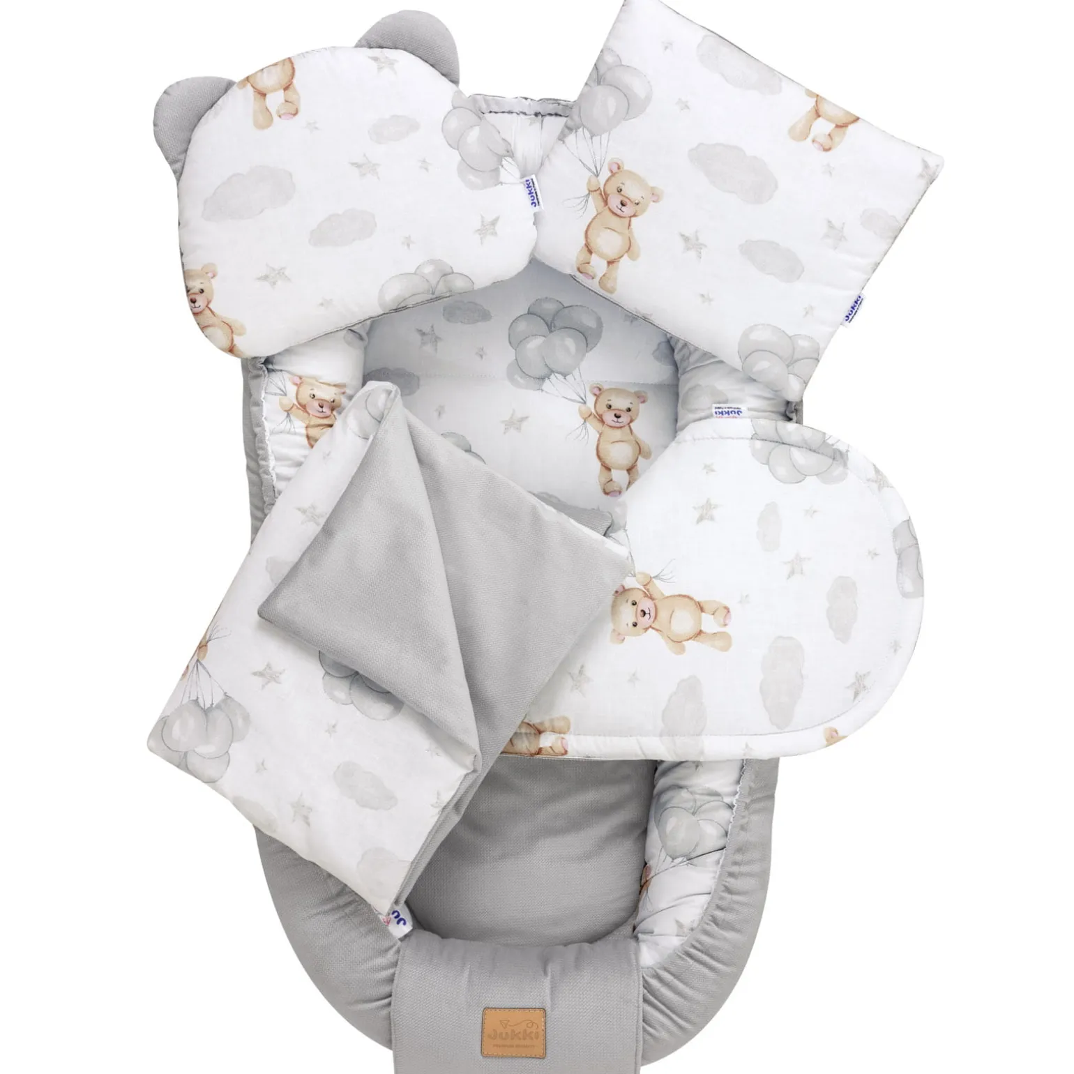 Zestaw 5 elementowy Comfort - Cloudy Bears i Szary Velvet