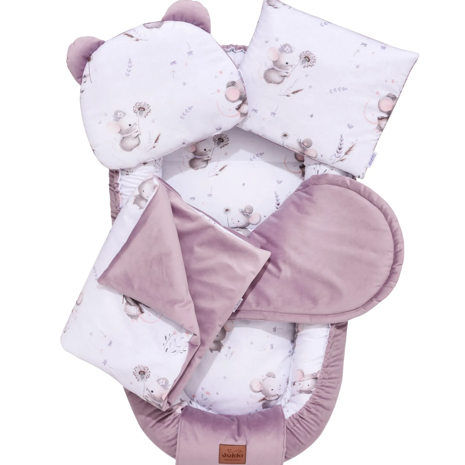 Zestaw 5 elementowy Comfort - Lovely Mouse i Wrzosowy Soft Velvet