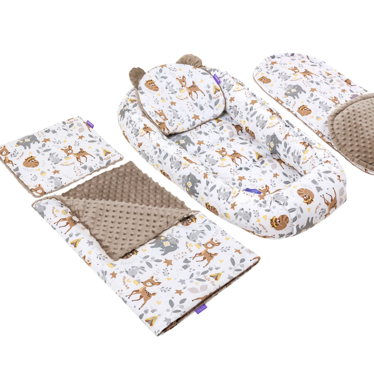 Zestaw 5 elementowy Comfort - Magical Woodland i Mokka Minky