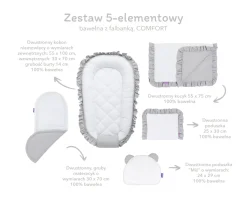 Zestaw 5 elementowy Comfort - Pastel Pink (bawełniany)