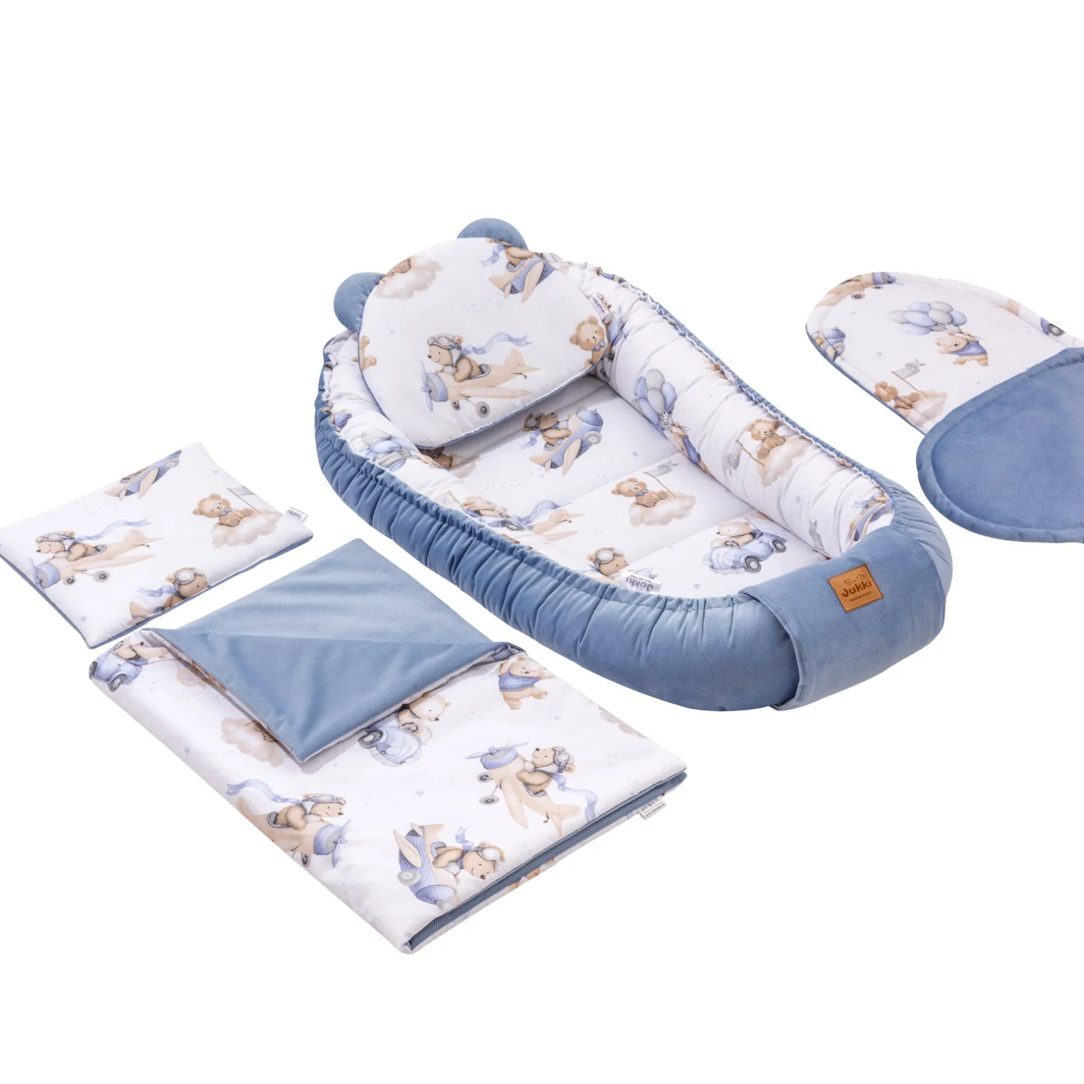 Zestaw 5 elementowy Comfort - Pilot Bears i jeansowy Velvet