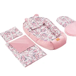 Zestaw 5 elementowy Comfort - Roses i Smokey Pink Soft Velvet