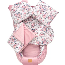 Zestaw 5 elementowy Comfort - Roses i Smokey Pink Soft Velvet