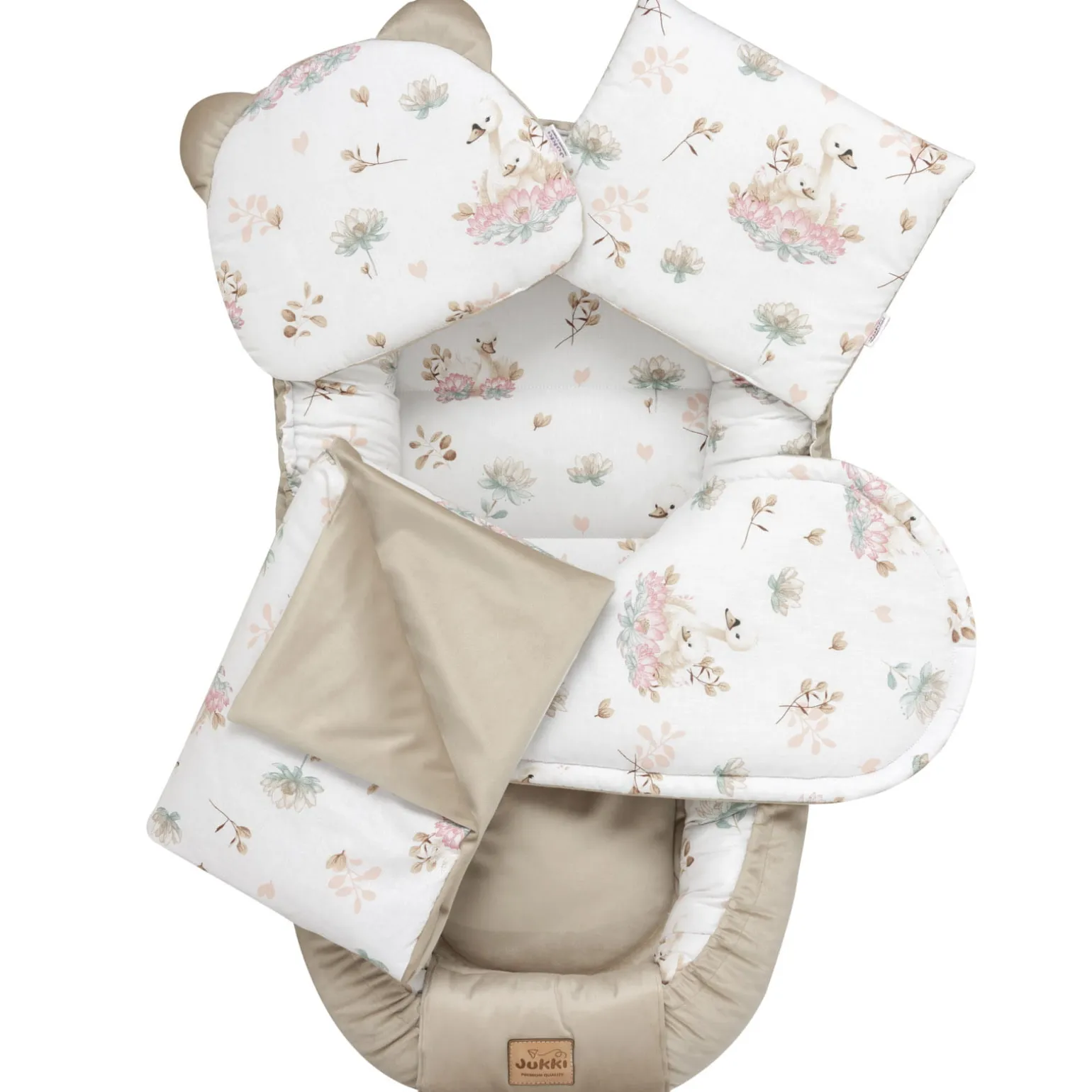 Zestaw 5 elementowy Comfort - Swan Family i Cappuccino Soft Velvet