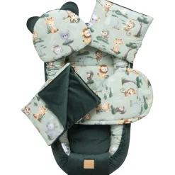 Zestaw 5 elementowy Comfort - Tropical Animals i butelkowy Velvet