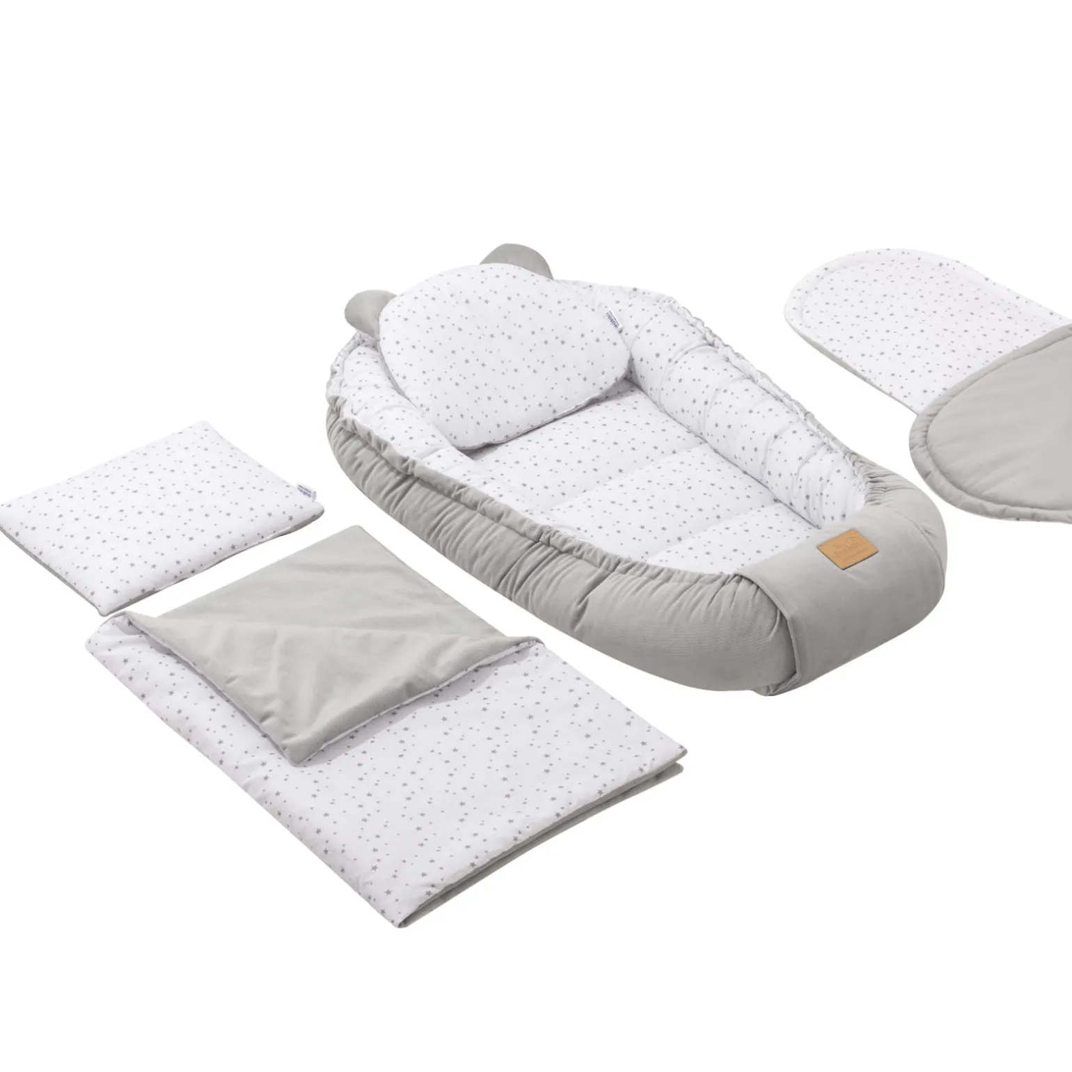 Zestaw 5 elementowy Comfort - Twinkle Stars i Szary Velvet