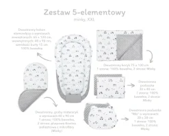 Zestaw 5 elementowy XXL - Magical Woodland i mokka Minky