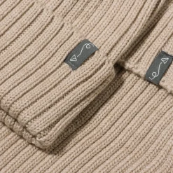 Zimowa czapka z wełny merino - BEIGE MELANGE