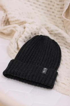 Zimowa czapka z wełny merino - GRAPHITE MELANGE