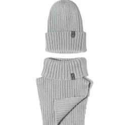 Zimowa czapka z wełny merino - GREY MELANGE