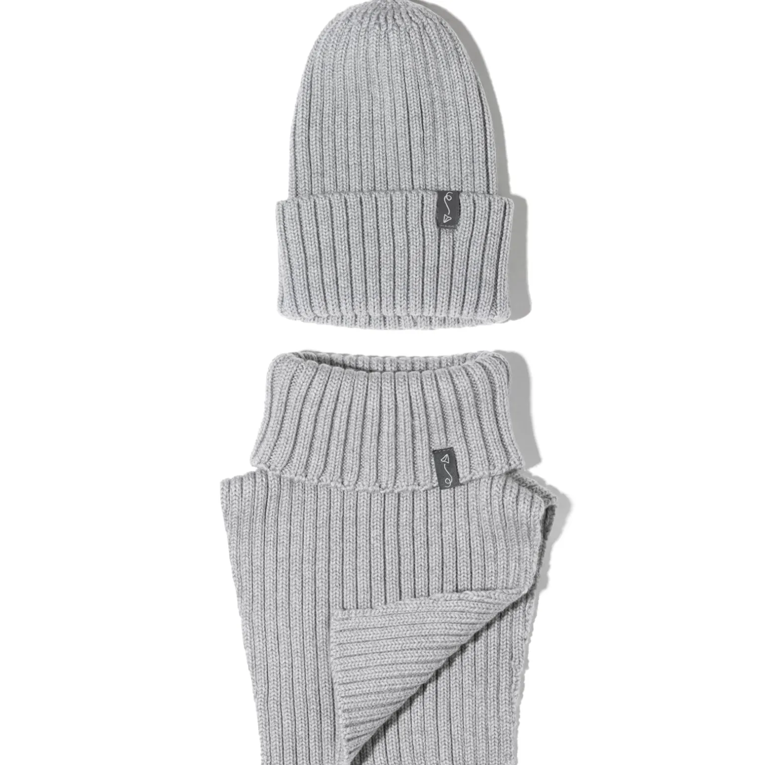 Zimowa czapka z wełny merino - GREY MELANGE
