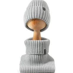 Zimowa czapka z wełny merino - GREY MELANGE