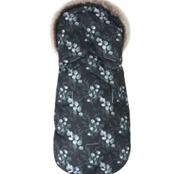 Zimowy śpiworek dziecięcy do wózka, gondoli i sanek - EUCALYPTUS BLACK WINTER